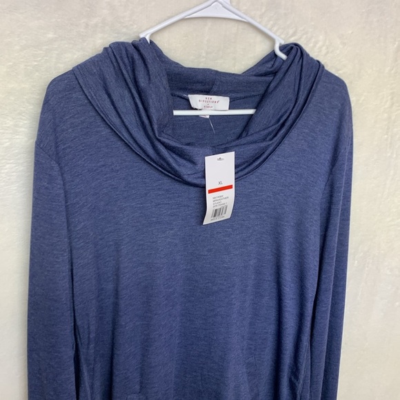 New Directions Blue Cowl Neck Top Women’s XL - Picture 2 of 9